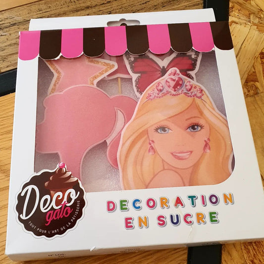 DECOGATO Décoration en pâte à sucre thème "Barbie", pour décorer un gâteau d'anniversaire.