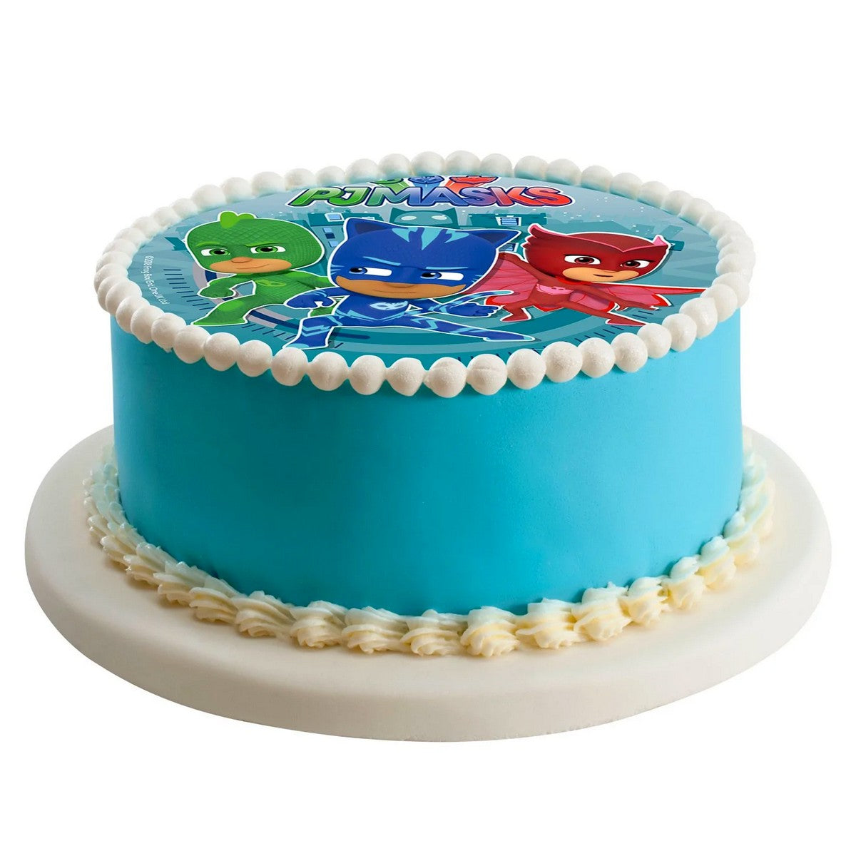 DECOGATO Photo azyme comestible thème Pjmasque diamètre 20cm décoration des gâteaux d'anniversaires