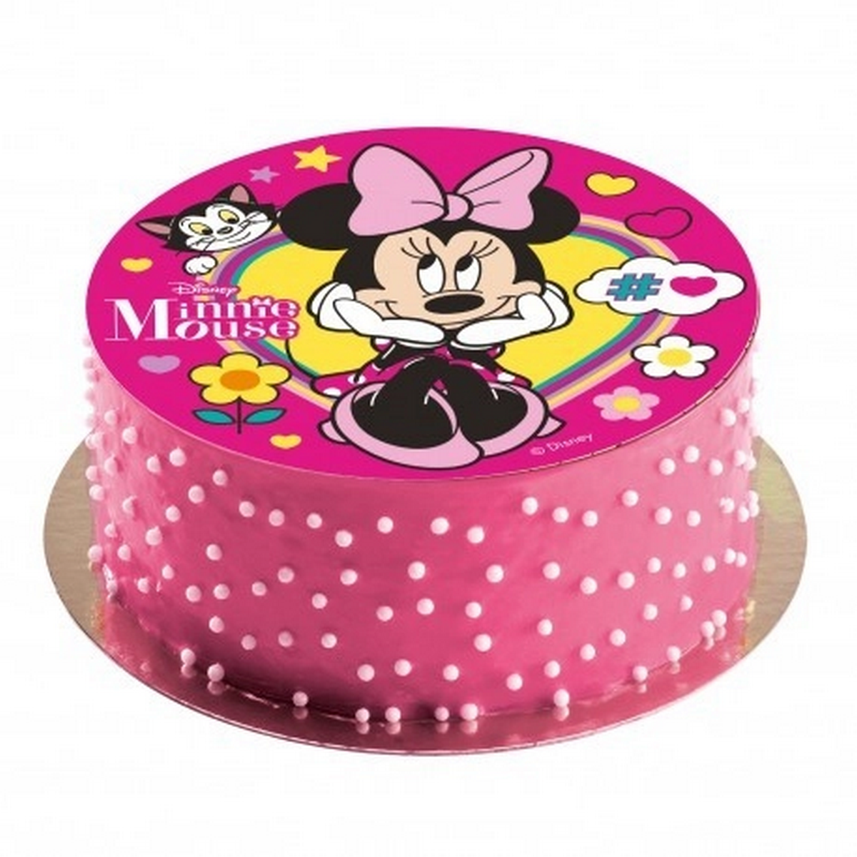 DECOGATO Photo en azyme comestible Diamètre 20cm thème Minnie Mouse pour décoration des gâteaux d'anniversaires