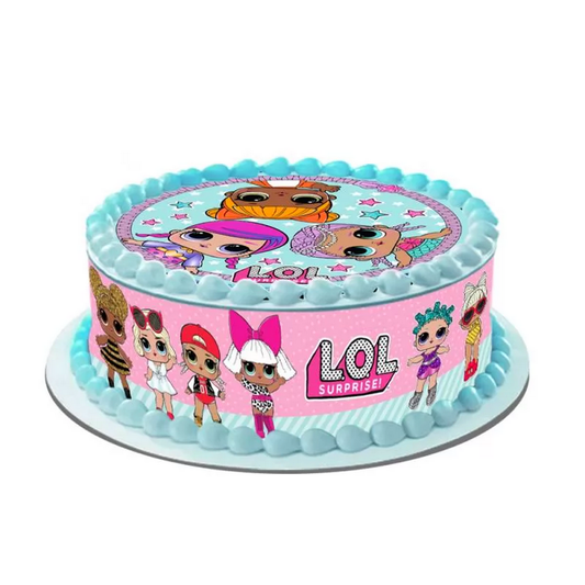 DECOGATO Azyme Disque en azyme comestible diamètre 20cm thème LoL Surprise Décoration gâteaux d'anniversaire