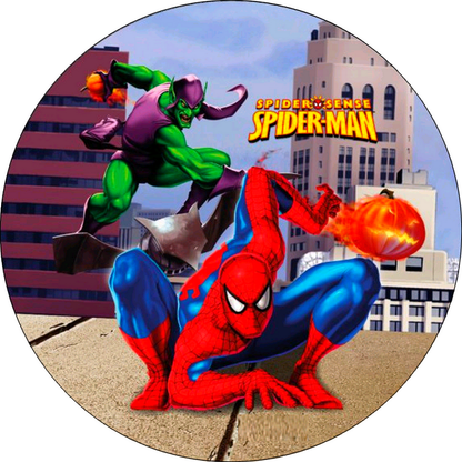 DECOGATO Azyme R004 Disque en azyme comestible thème Spiderman Diamètre 20cm Décoration gâteaux d'anniversaires