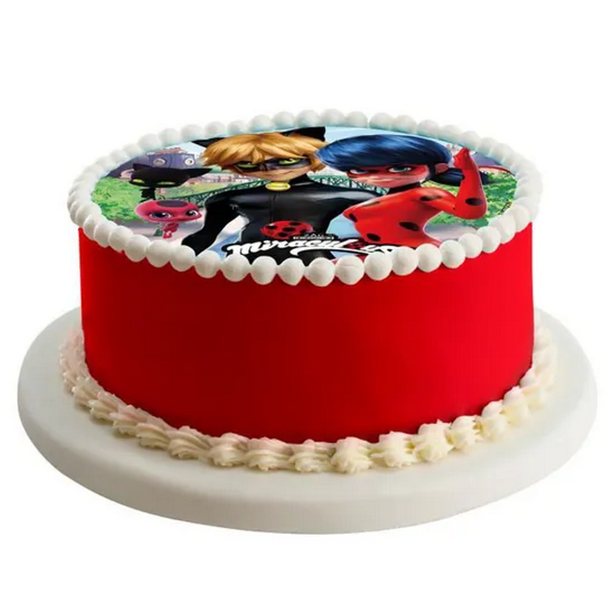 decogato Disque azyme comestible thème Miraculus diamètre 20cm pour décoration des gâteaux d'anniversaire