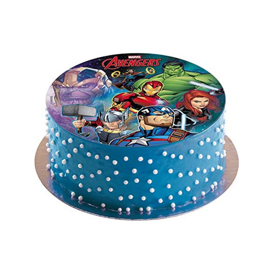 DECOGATO Photo en azyme comestible thème Avengers diamètre 20cm Décoration des gâteaux d'anniversaire