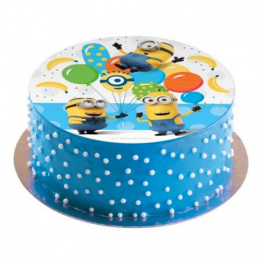 DECOGATO Photo en azyme comestible thème Minion diamètre 20cm décoration des gâteaux d'anniversaires