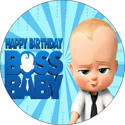 DECOGATO R001 Disque en azyme comestible diamètre 20cm thème Baby Boss Décoration gâteaux d'anniversaire