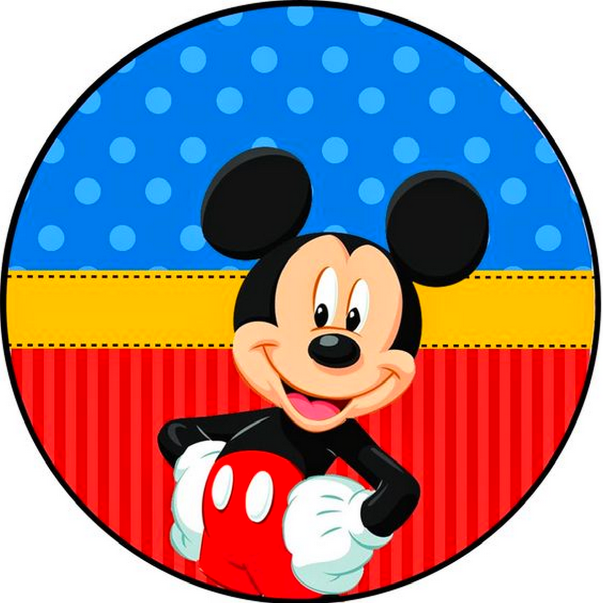 DECOGATO R002 Photo en azyme comestible Diamètre 20cm thème Mickey Mouse pour décoration des gâteaux d'anniversaires
