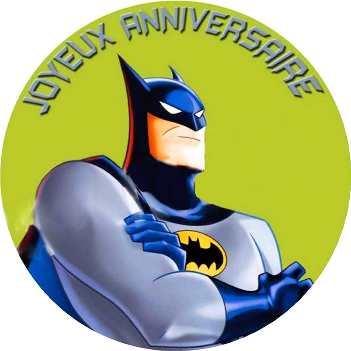 DECOGATO R003 Disque azyme thème Batman, diamètre 20cm Décoration des gâteaux d'anniversaires