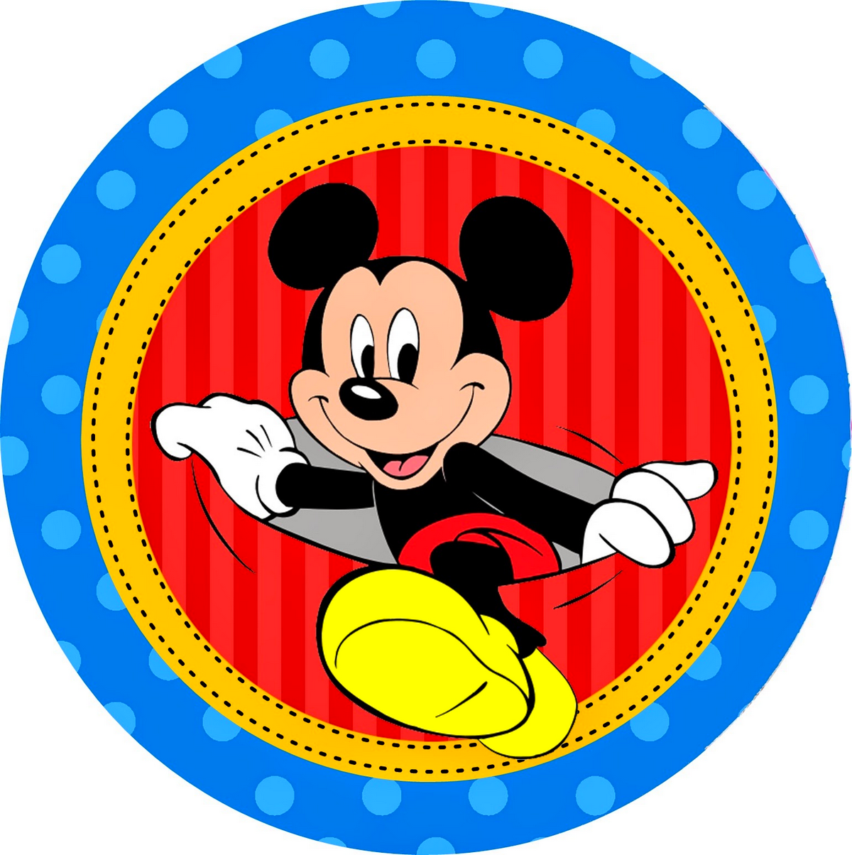 DECOGATO R003 Photo en azyme comestible Diamètre 20cm thème Mickey Mouse pour décoration des gâteaux d'anniversaires