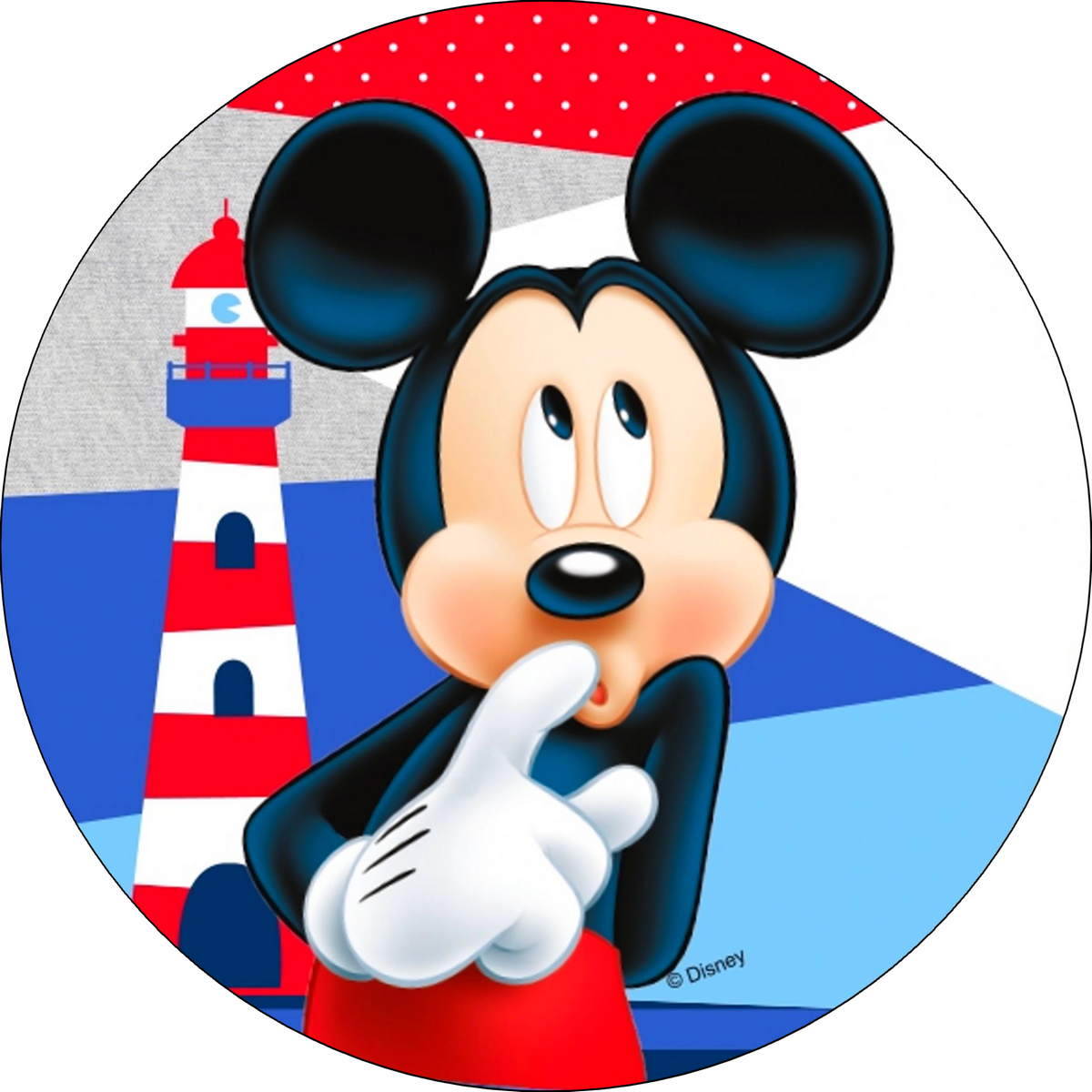 DECOGATO R004 Photo en azyme comestible Diamètre 20cm thème Mickey Mouse pour décoration des gâteaux d'anniversaires
