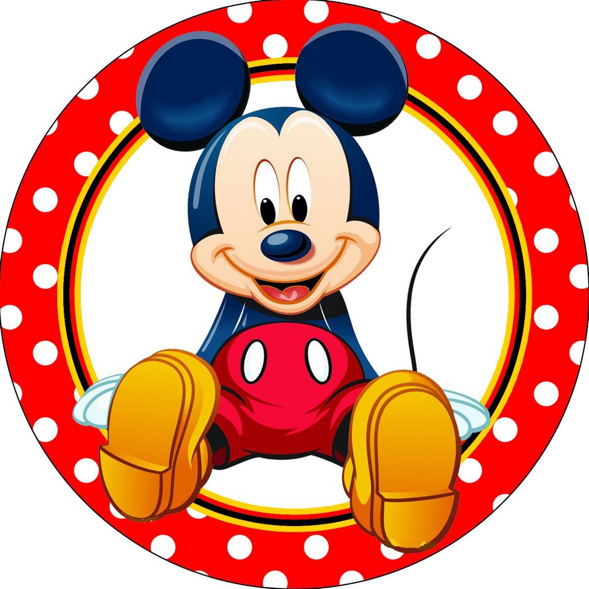 DECOGATO R005 Photo en azyme comestible Diamètre 20cm thème Mickey Mouse pour décoration des gâteaux d'anniversaires