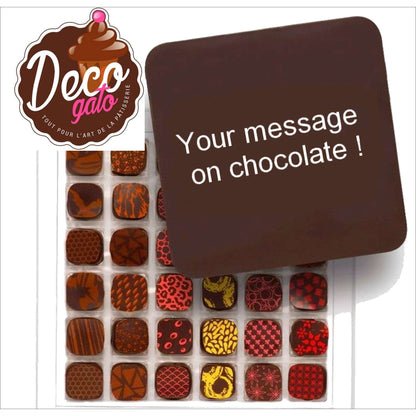 DECOGATO Transfert chocolat Logo sur transfert chocolat thermoformé 200 feuilles
